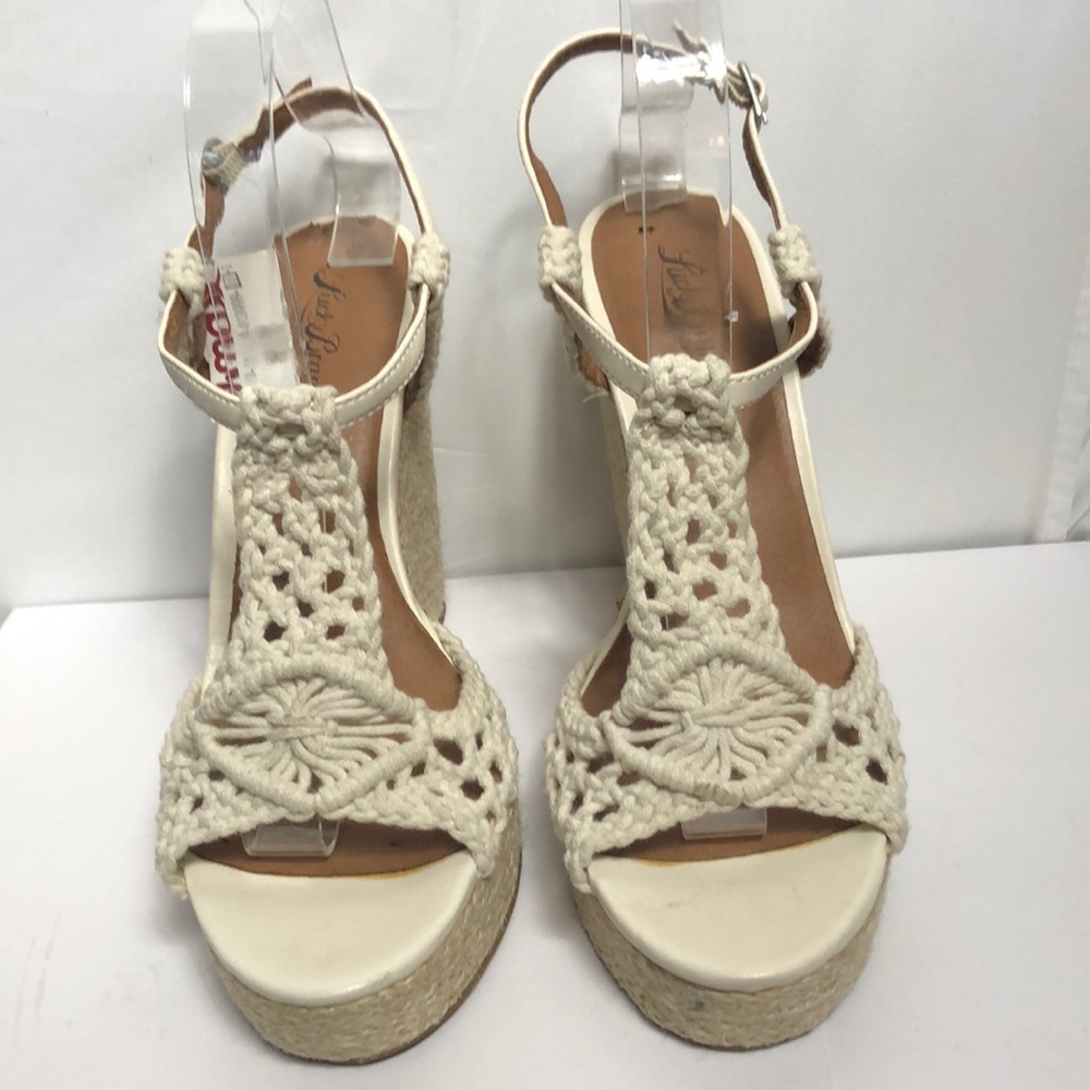 🌟Lucky Brand Wedge Espadrille Crochet Sandals